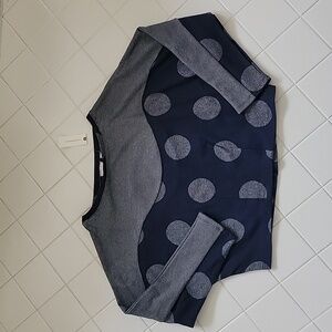 NWT Anthropologie Postmark Polka Dot Metallic Cropped Top Pullover Sweater XS